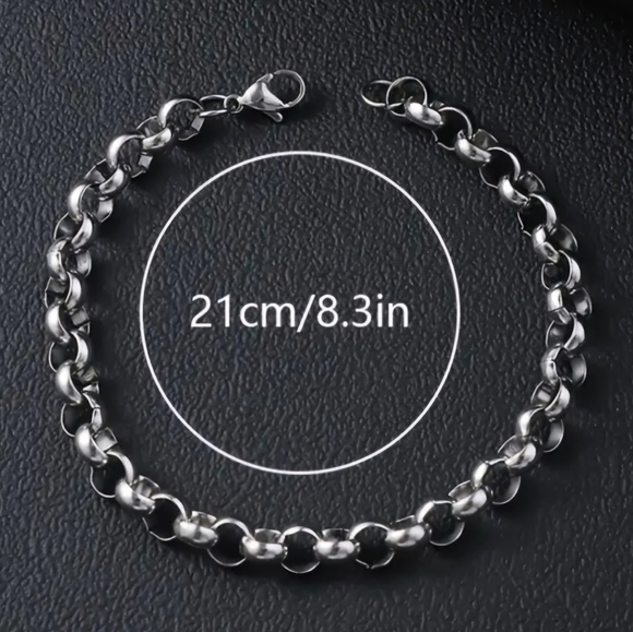 Men's Stainless Steel Cuban Chain Bracelet - Picture 1 of 1